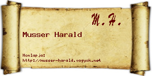 Musser Harald névjegykártya